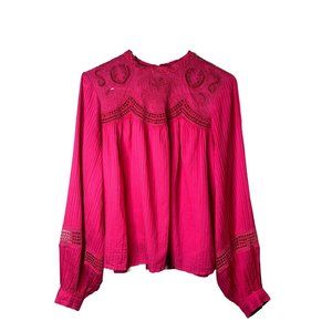 Anthropologie Pink Lace Shirt